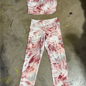 Old Navy Pink and White Tie-Dye Leggings